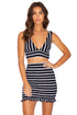 Luli Fama Champagne Pop Deep V Band Crop Top
